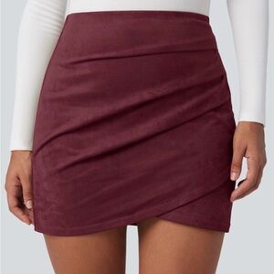 Halara high waisted ruched crossover hem skirt